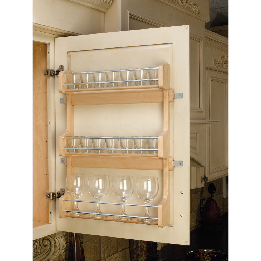 Wood Wall Cabinet Spice Rack Organizer, 16.5"