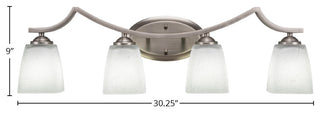 Zilo 4 Light Bath Bar, Graphite Finish, 4.5" White Muslin Glass