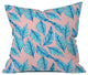 Lisa Argyropoulos Blue Leaves Pink Throw Pillow, 16"x16"