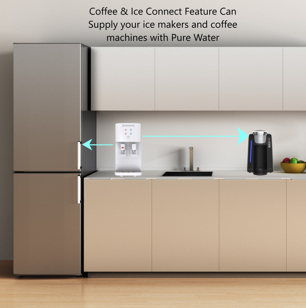 Drinkpod 2000 Series Bottleless Hot and Cold Touchless Water Dispenser, White