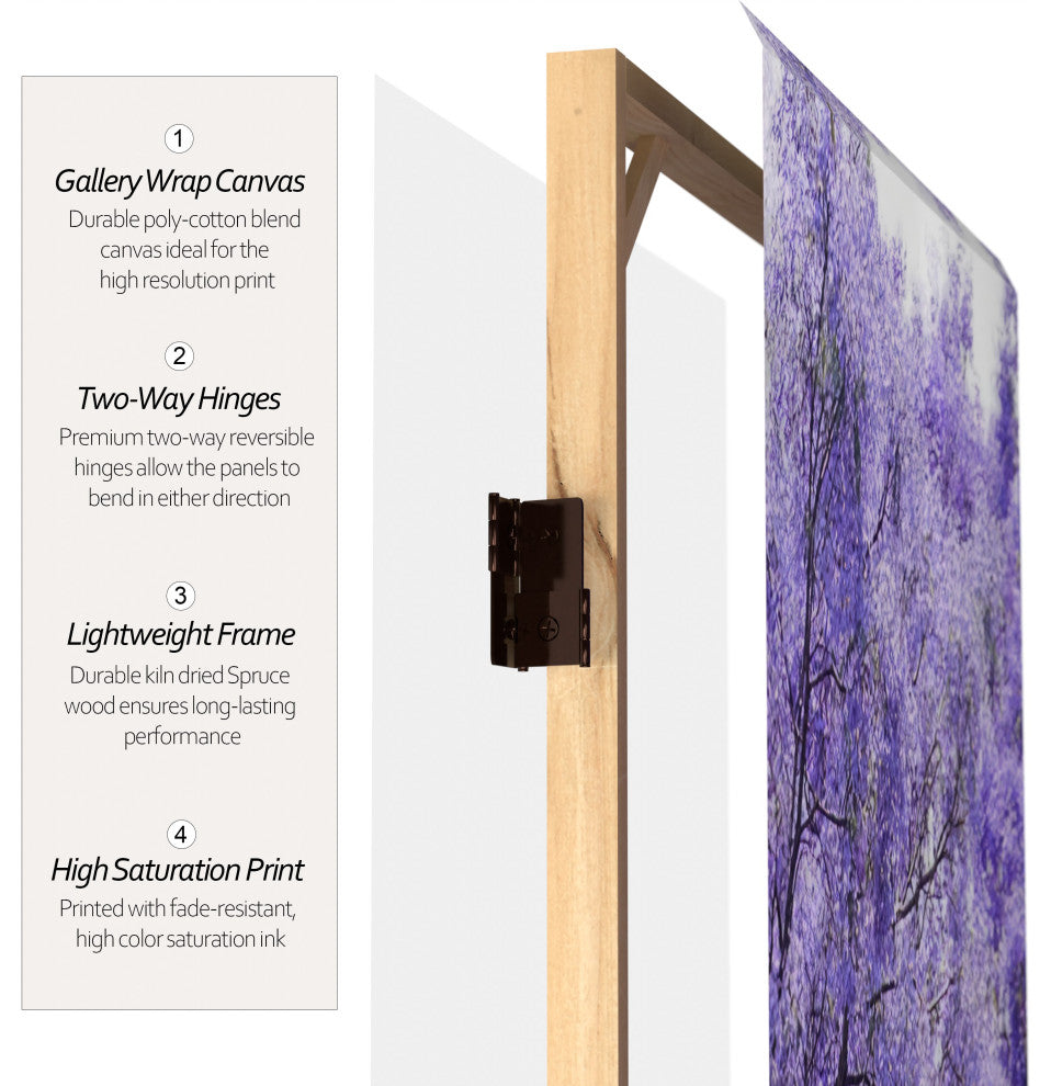 6' Tall Double Sided Lavender Road Canvas Room Divider
