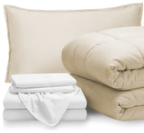 Bare Home 5-Piece Twin XL Bed-in-a-Bag, Sand/White