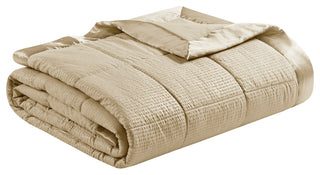 Madison Park Solid Embossed Microfiber Premium Oversized Blanket, Full/Queen