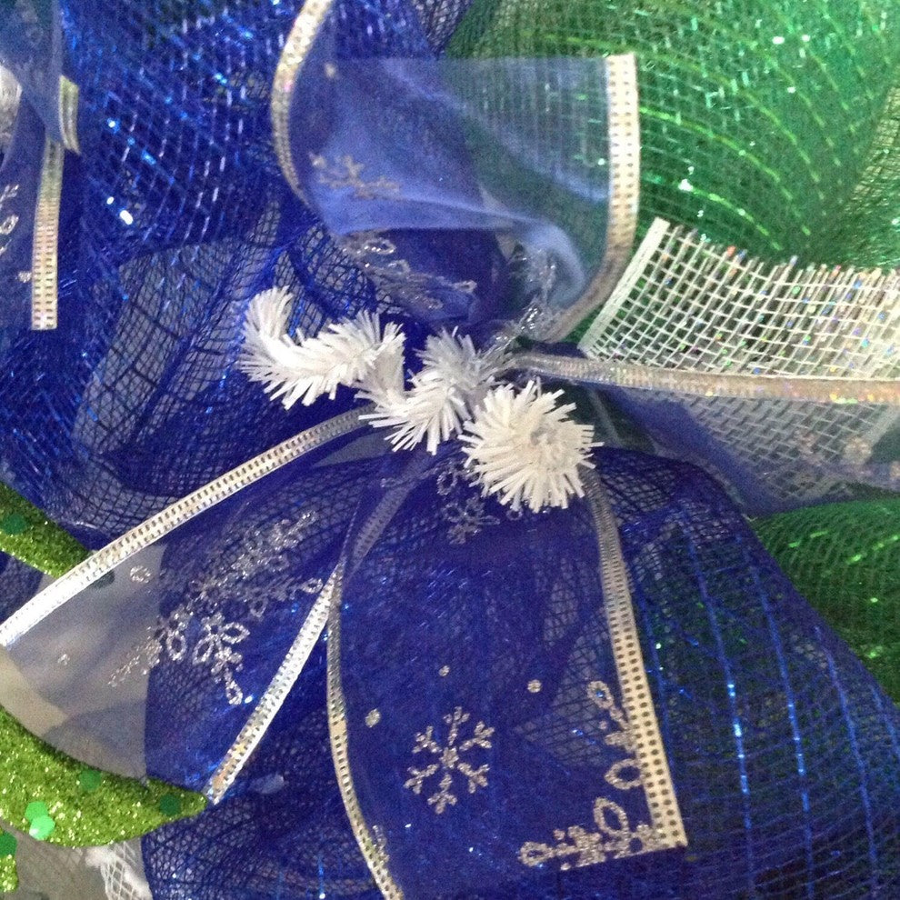 Winters Night Handmade Deco Mesh Wreath