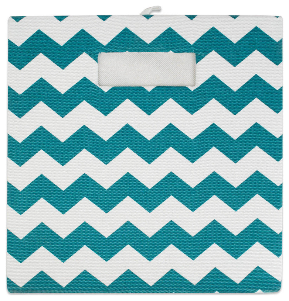 Polyester Cube Chevron Teal Square 13"x13"x13"
