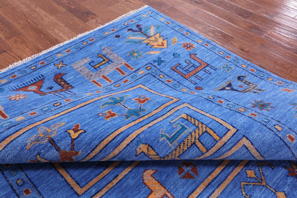 Persian Gabbeh Tribal Handmade Wool Rug 8' 2" X 10' 3" - Q13606