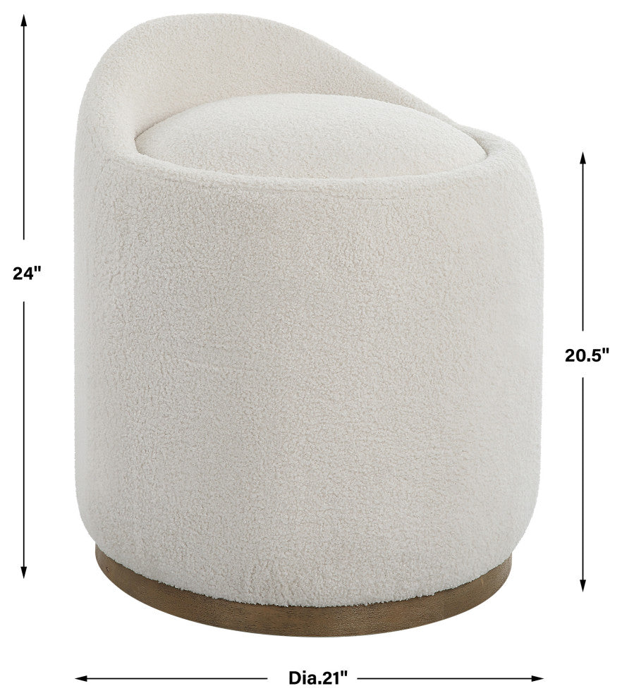 Uttermost Swirl Swivel Sheepskin Ottoman