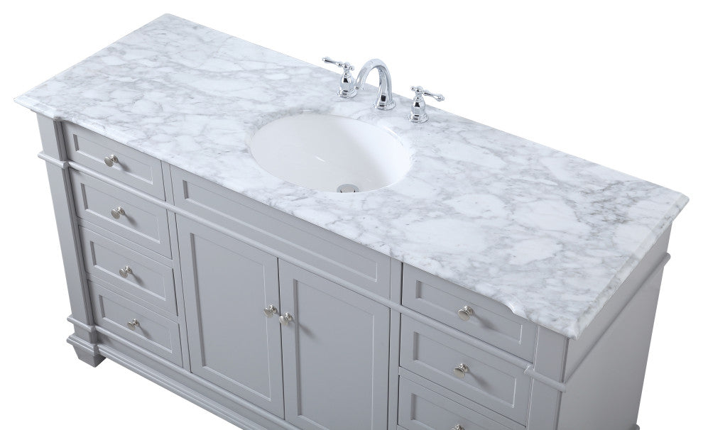 Weston Single Bathroom Vanity Set, Grey, 60