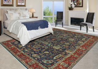 Super Vintage Distressed Norene Navy/Red Rug, 8'0 x 11'3