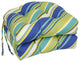 16" Polyester Outdoor U-Shaped Tufted Chair Cushions, Set of 6, Browning Sunblue