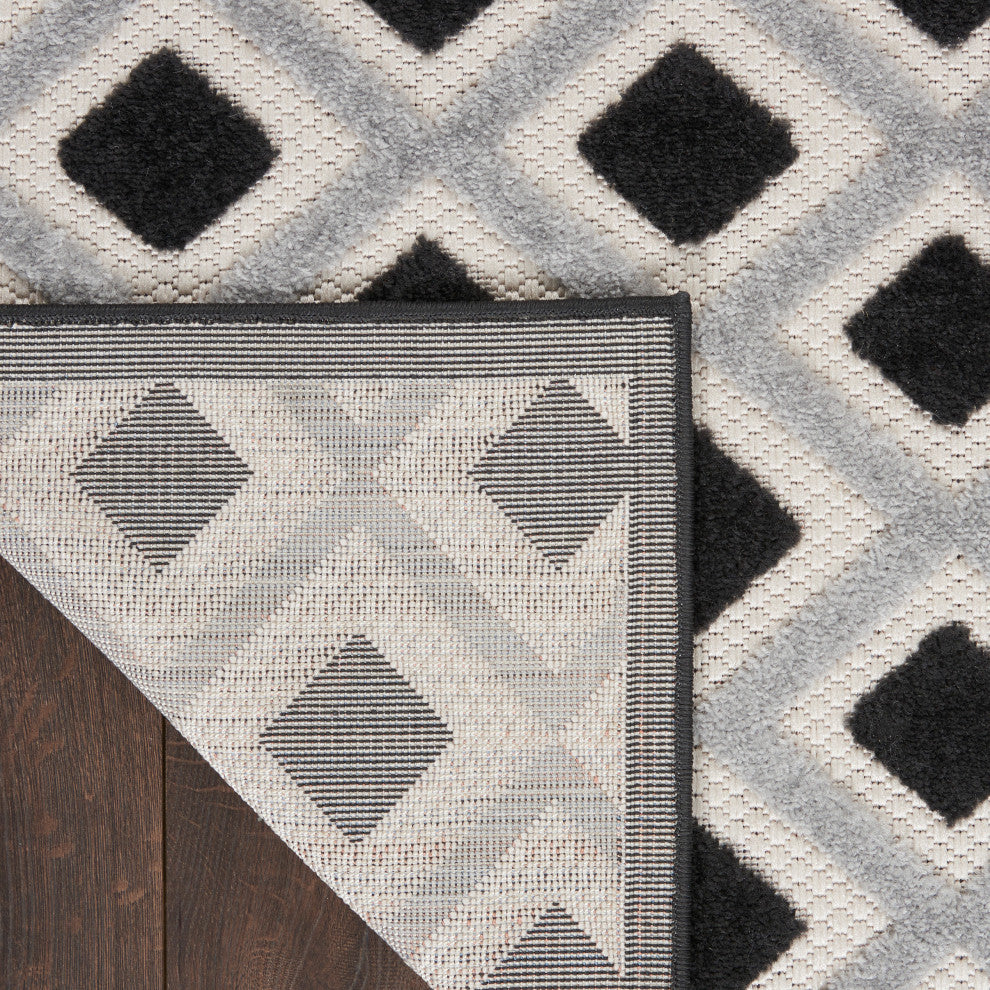 Nourison Aloha 12' x 15' Black White Modern Area Rug