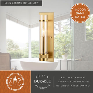 Vaxcel Lighting W0425 Bari 14" Tall Bathroom Sconce - Satin Brass