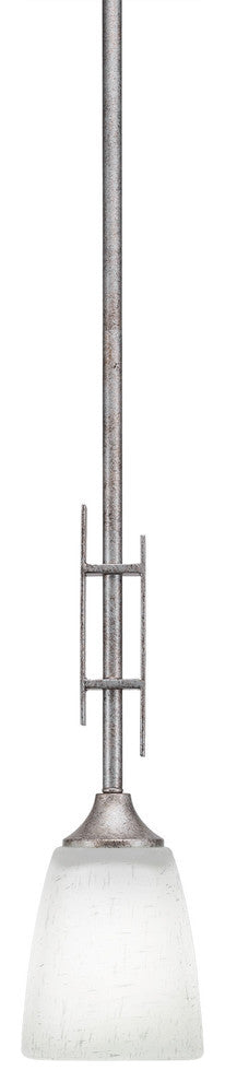 Uptowne 1-Light Mini Pendant, Aged Silver/White Muslin
