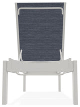 Leeward Sling Stackable Outdoor Chaise Lounge, Augustine Denim/Snow