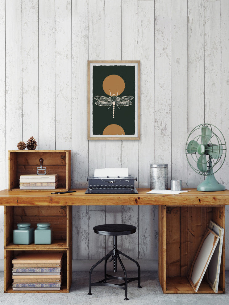 "On Dragonfly Wings" Framed Painting Print, 20x30