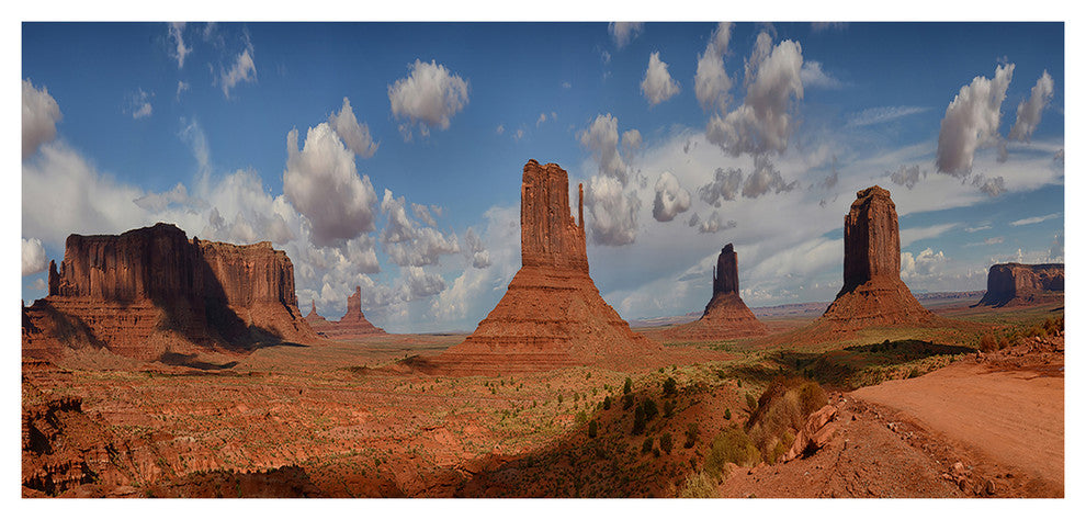 Monument Valley Mountains, Landscape Canvas Art Print, 60"x28"