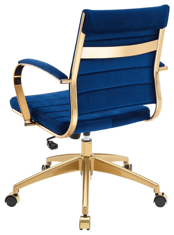 Computer Work Desk Chair, Velvet, Blue Navy, Modern, Home Business Office
