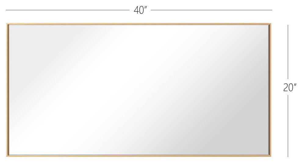 Rectangle Metal Framed Wall Mirror Bathroom Vanity Mirror, Gold, 20"x40