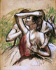 Edgar Degas Three Ballet Dancers  One with Dark Crimson Waist Wrapped Canvas