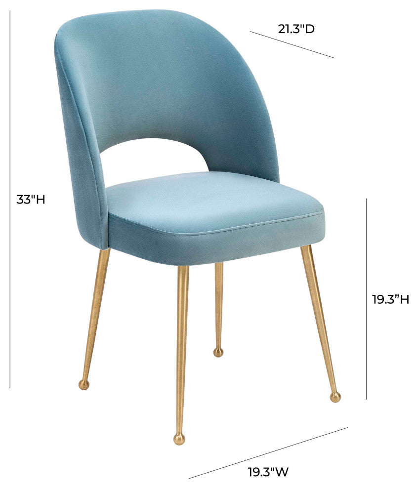Swell Sea Blue Velvet Chair - Blue