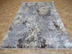 6x9 Handmade Gray Modern Abstract Oriental Rug With Silk