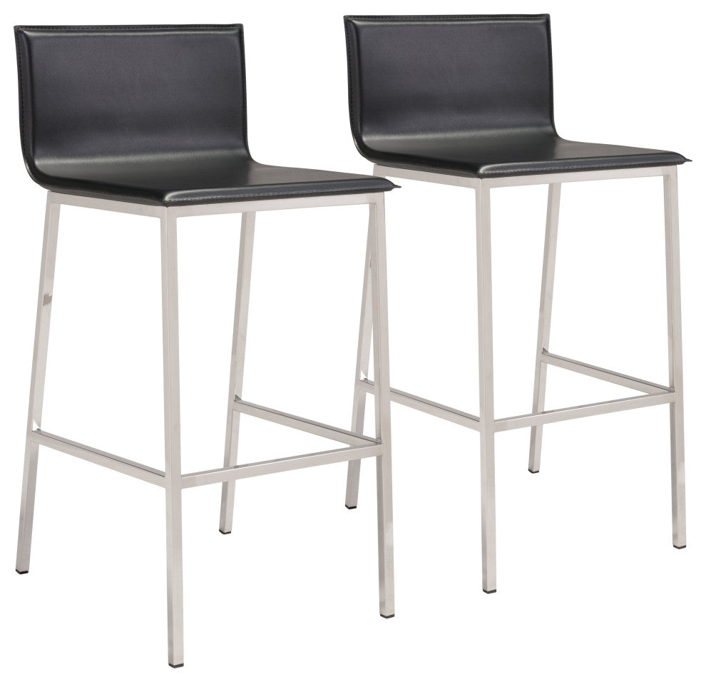 Marina Barstool, Set of 2 Black