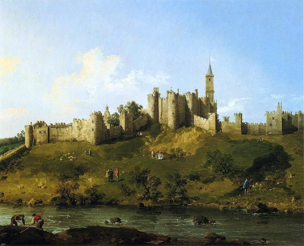 Canaletto  Alnwick Castle, 20"x25" Gallery Wrapped Canvas Print