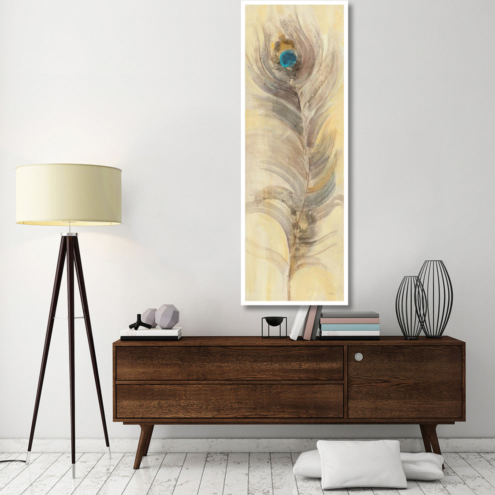 "Blue Eyed Feathers II" Digital Paper Print by Albena Hristova, 26"x74"