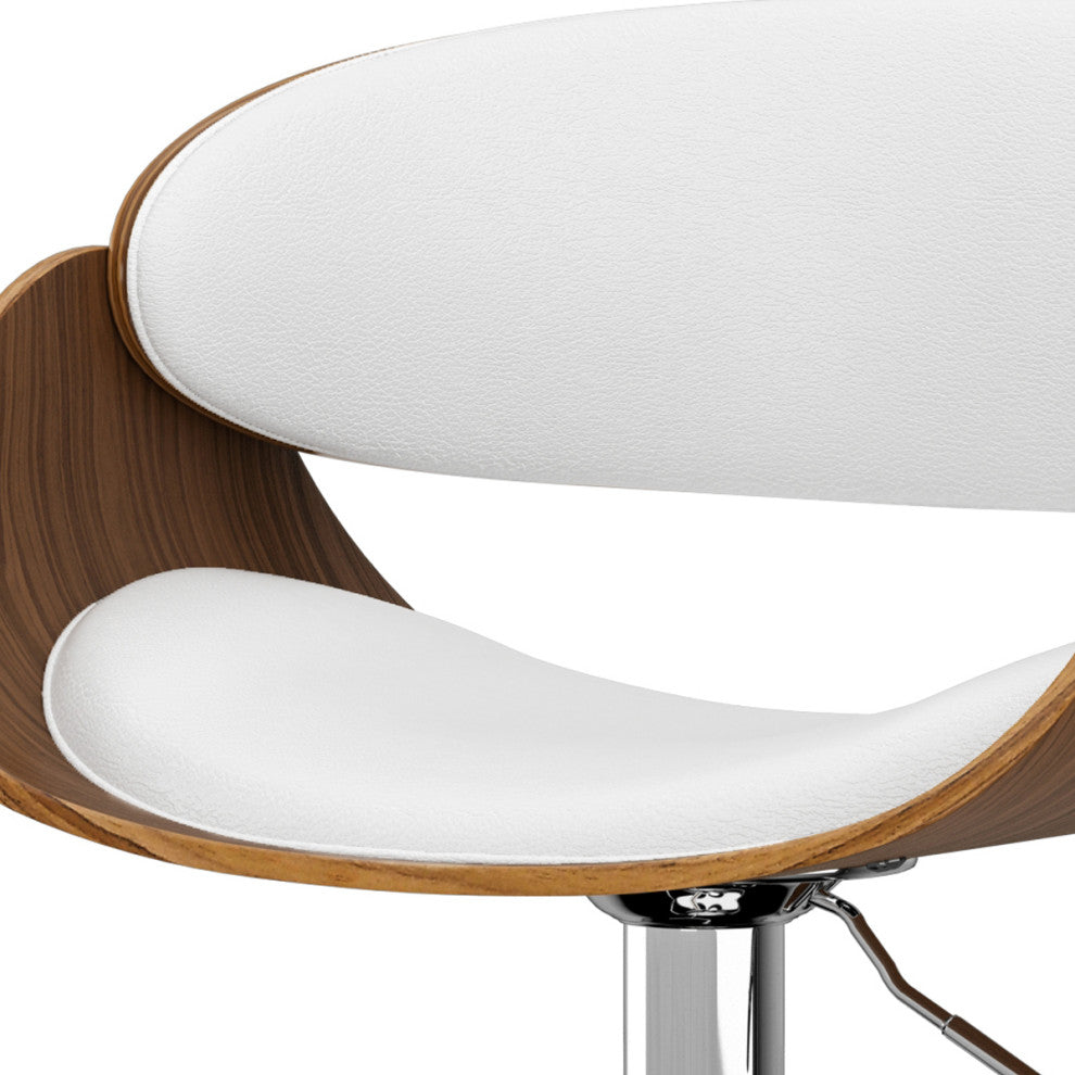 Amery Adjustable Swivel Bar Stool, White