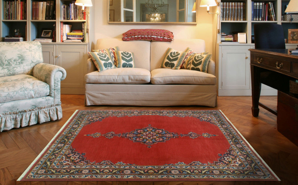 Fine Vintage Distressed Alfonso Rust/Charcoal Rug, 3'5x4'10