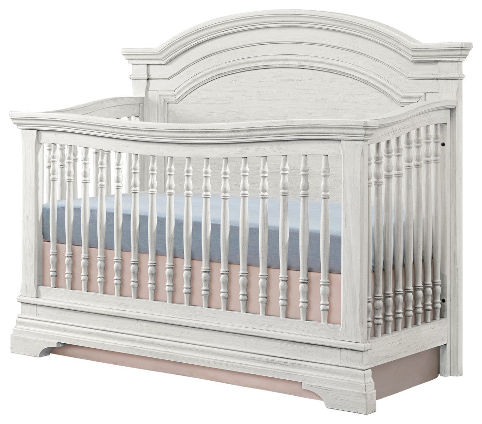 Olivia 60"W Wood Convertible Crib, Brushed White