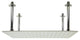 20" Rectangular Brushed Solid Stainless Steel Ultra Thin Rain Shower Head, Brush