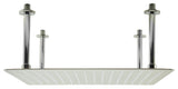 20" Rectangular Brushed Solid Stainless Steel Ultra Thin Rain Shower Head, Brush