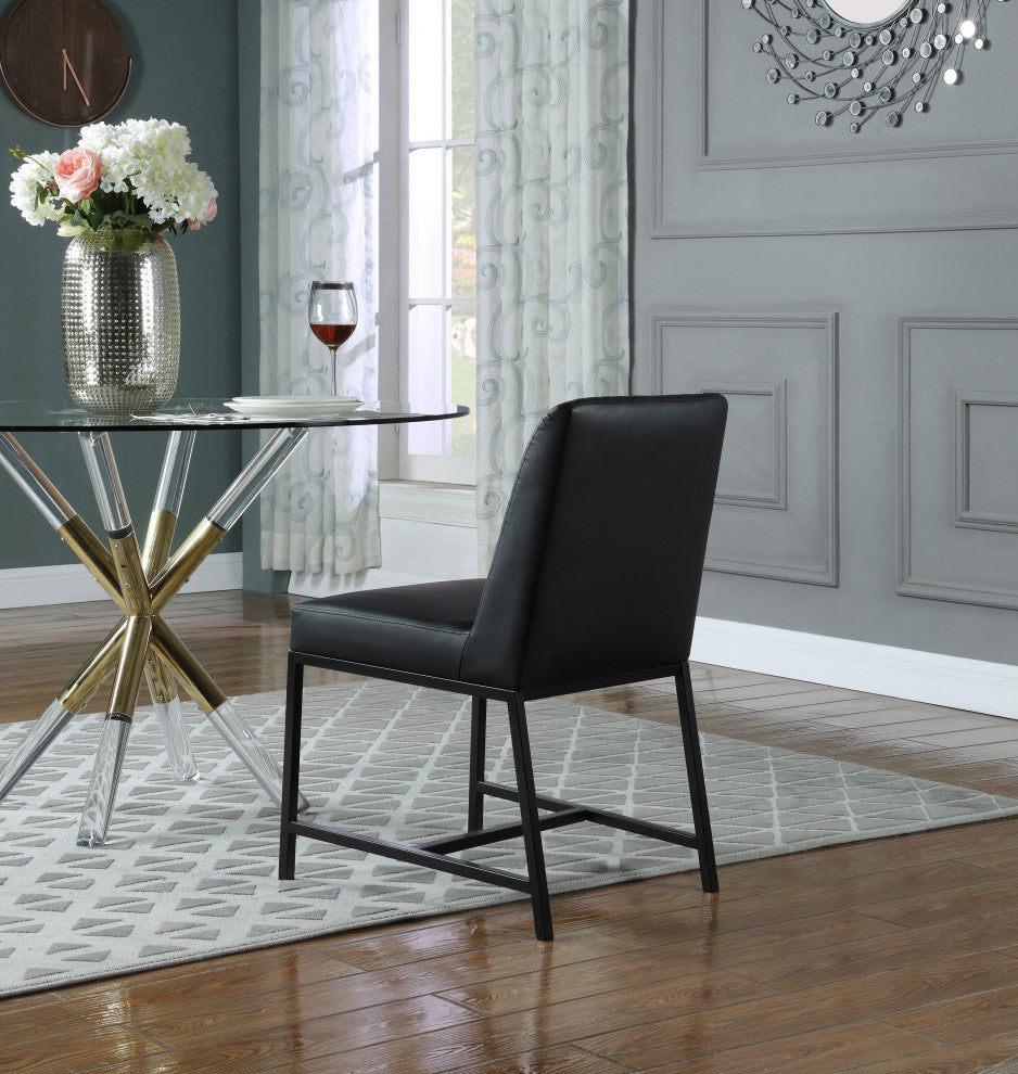 Bryce Faux Leather Upholstered Dining Chair, Set of 2, Black