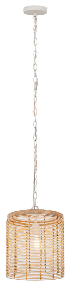 Maxim 22441 Vannerie 7"W Wood Mini Pendant - Ecru