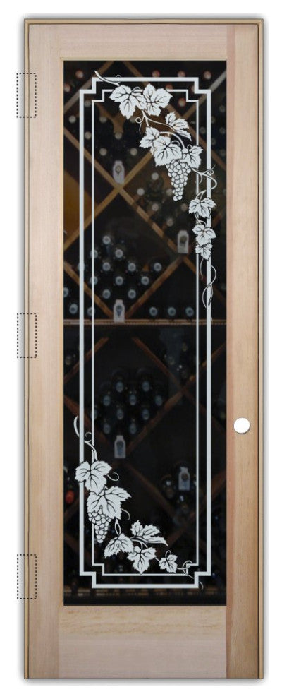 Wine Door - Vineyard Grapes Cascade - Douglas Fir (stain grade) - 32" x 96"...