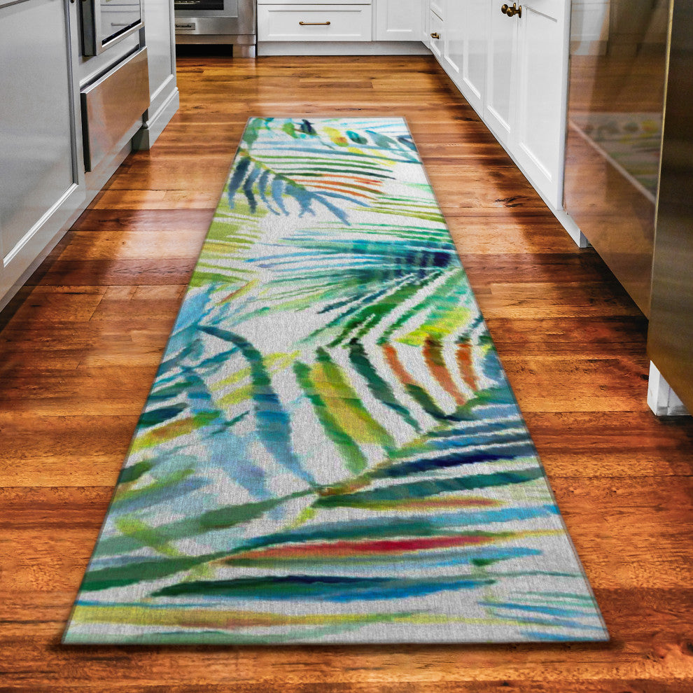 Indoor/Outdoor Tropics TC4 Meadow Machine Washable 2'3" x 7'6" Runner Rug