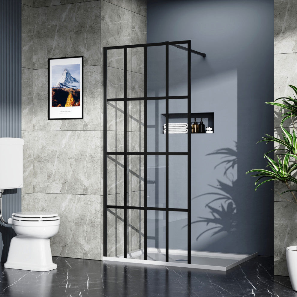 34 in. W x 72 in. H Thicken Fixed Glass Panel Shower Door