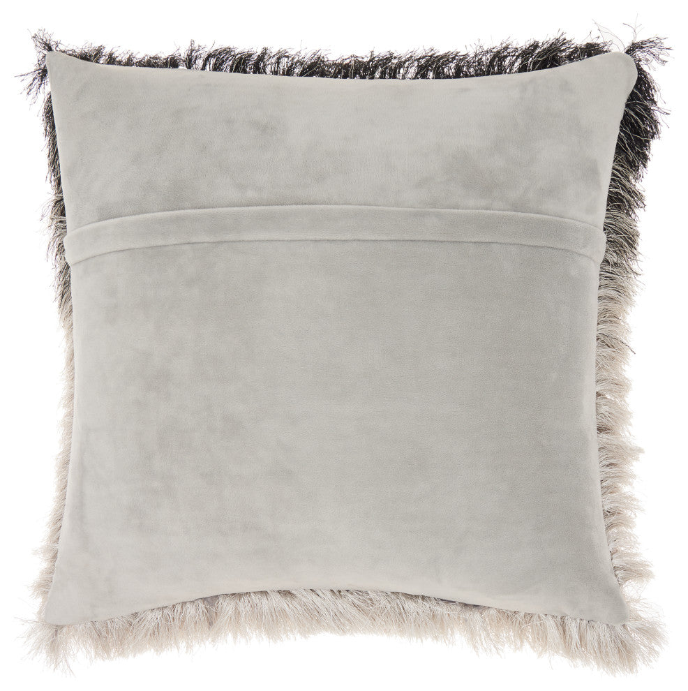 Mina Victory TR011 Throw Pillow, Black/Silver, 20" x 20"