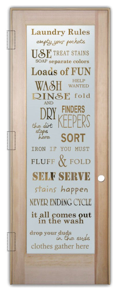 Laundry Door - Laundry Rules - Douglas Fir (stain grade) - 32" x 96" - Knob...