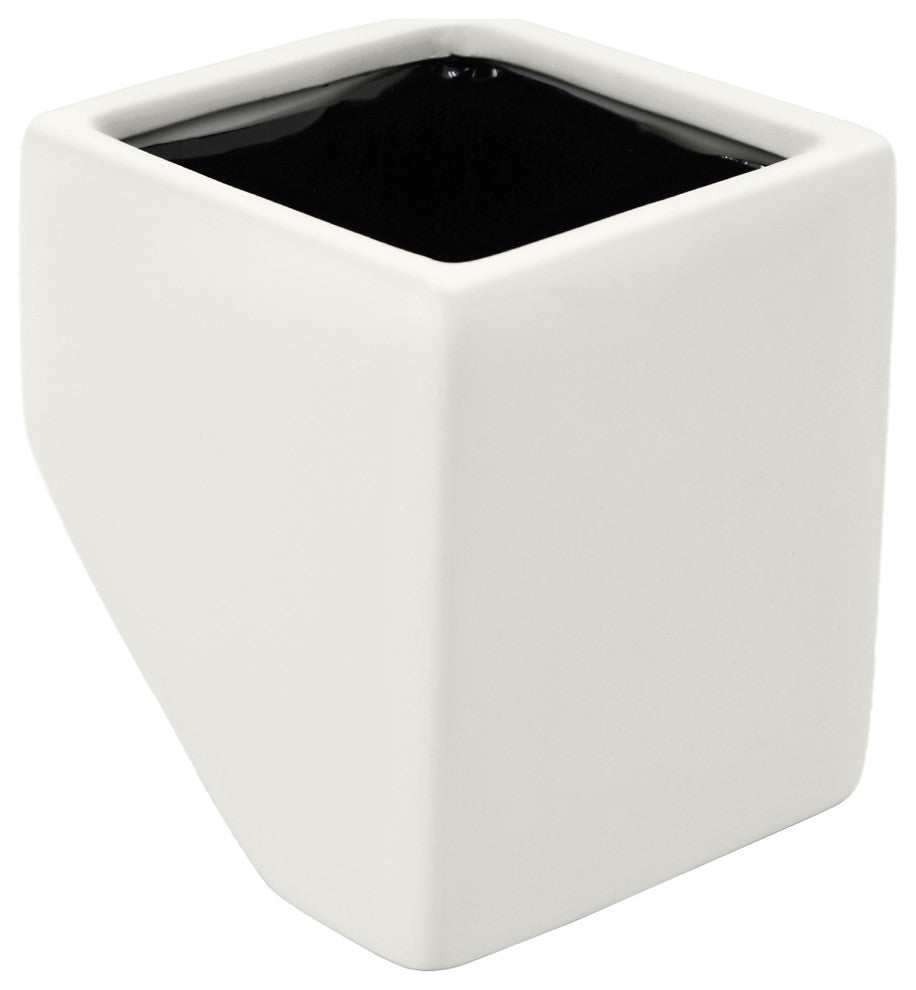 Large Cube Wall Planter, Matte White