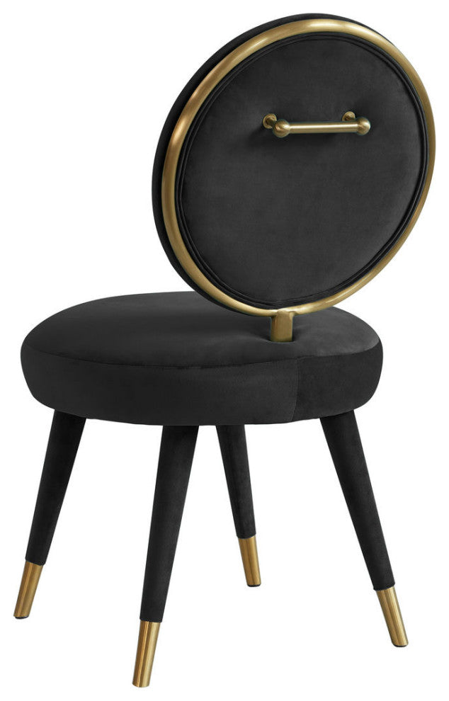 TOV Furniture Kylie Black Velvet Dining Chair