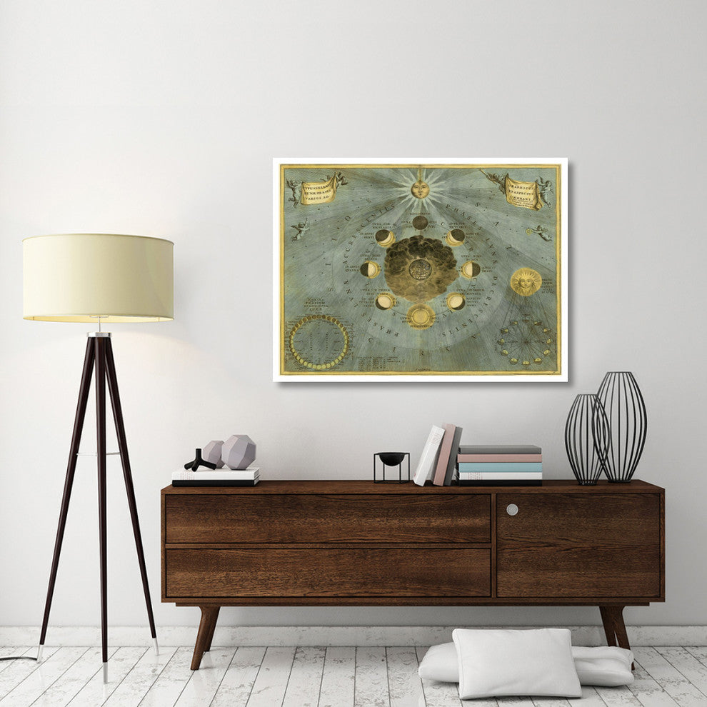 "Maps of the Heavens: Phases Luna" Paper Print by Andreas Cellarius, 50"x38"