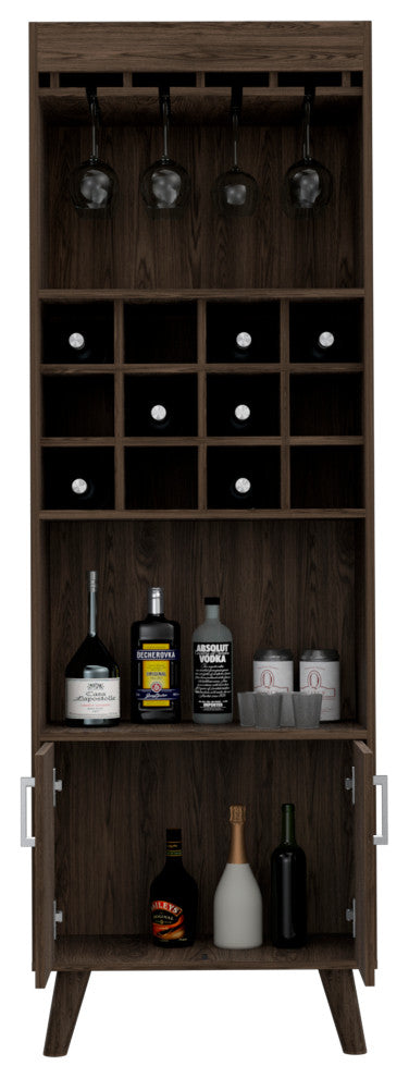 DEPOT E-SHOP Harvey Bar Cabinet, Dark Walnut
