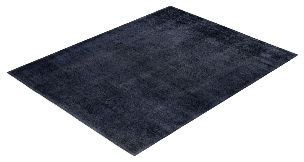 Overdyed One-of-a-Kind Hand-Knotted Area Rug Black, 8' 1" x 10' 4"