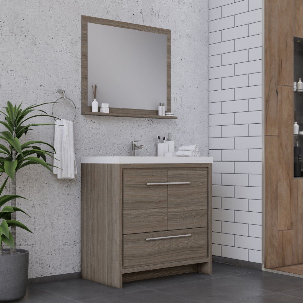 Sortino 36" Bathroom Vanity With Sink, Gray
