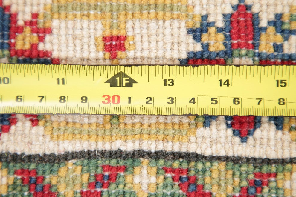Kazak Traditional Wool Handmade Pakistani Oriental Area Rug, Red, 3'10"X2'8"