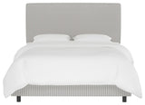 Phoebe Box Seam Bed, Oxford Stripe Charcoal, Twin