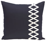 Lace Up Geometric Print Pillow, Bewitching, 20"x20"