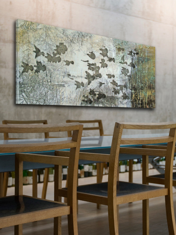 "Silver Flock" Painting Print on Canvas by Tracy Silva Barbosa